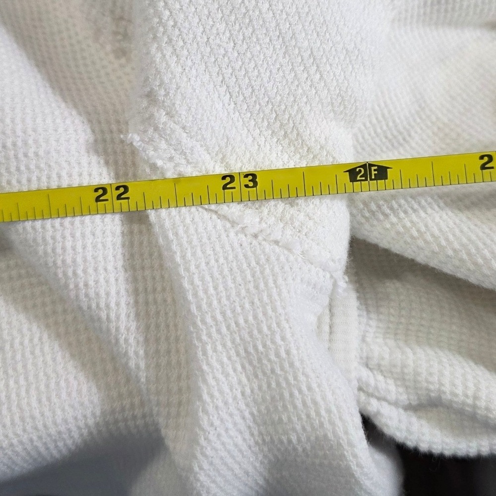 We The Free People Arlo Thermal Top Women L White Waffle Knit Long Sleeve Lounge - Picture 11 of 11